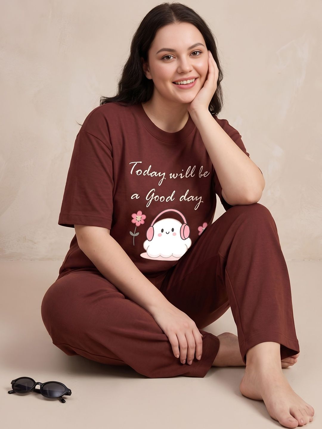 My Swag Cotton Printed T-shirt with Trousers