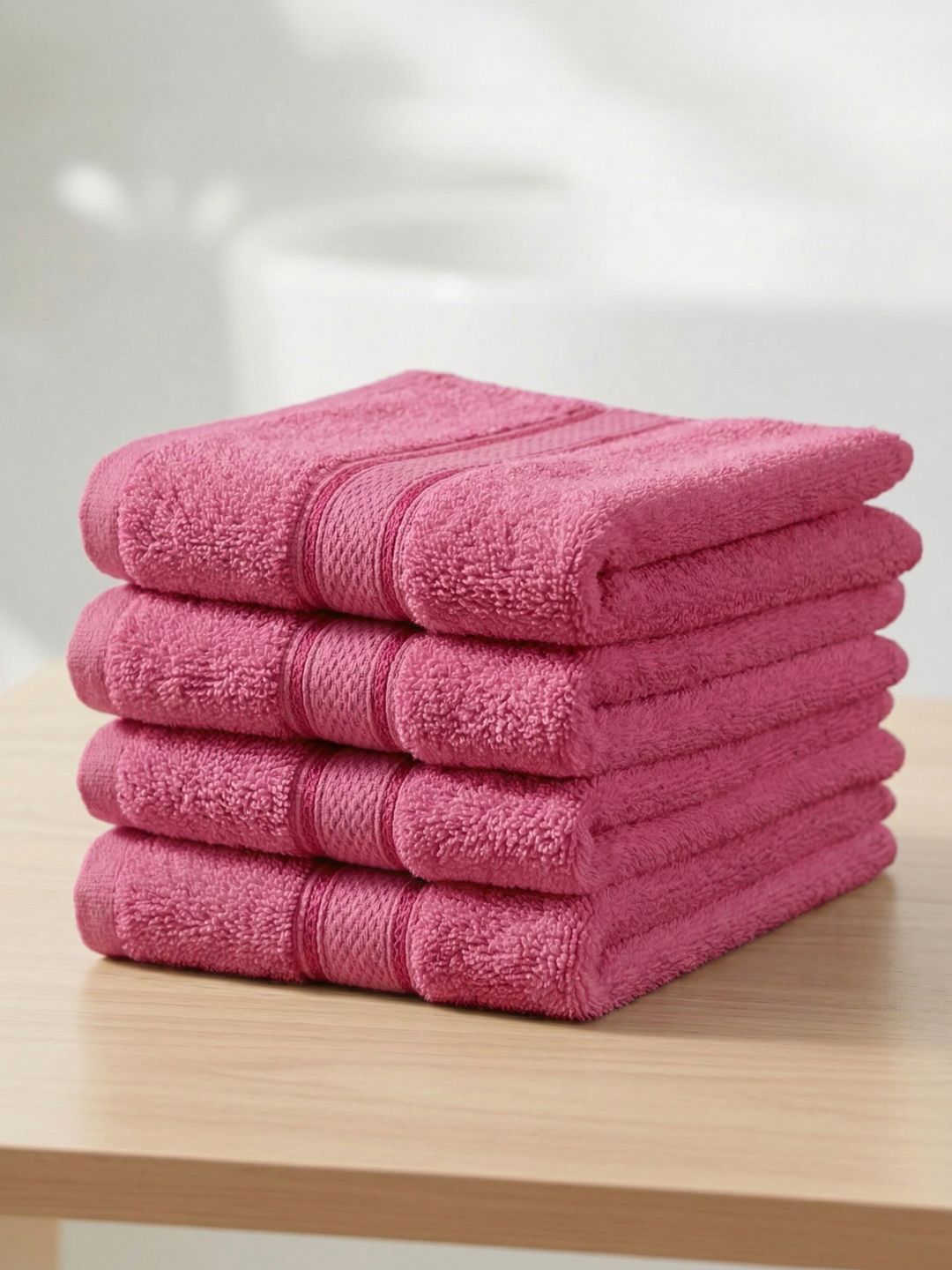 Monte Carlo Monte Carlo 4-Pcs Pink Pure Cotton 400 GSM Face Towels