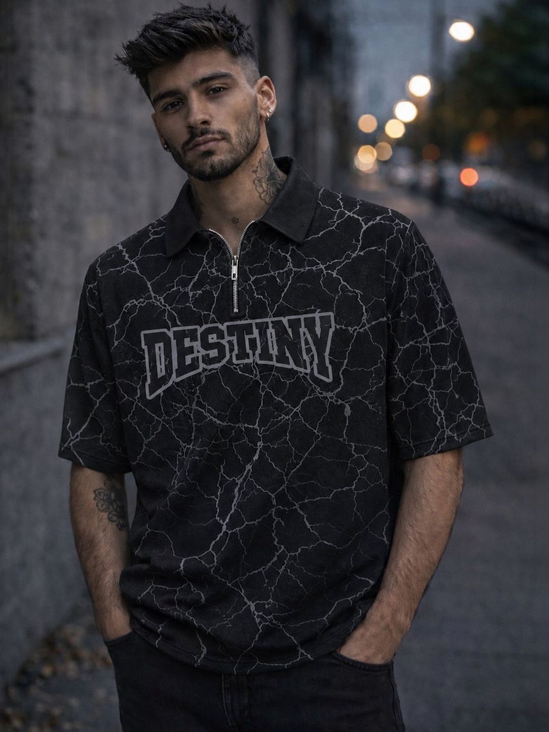 Force Men Printed Polo Collar T-shirt