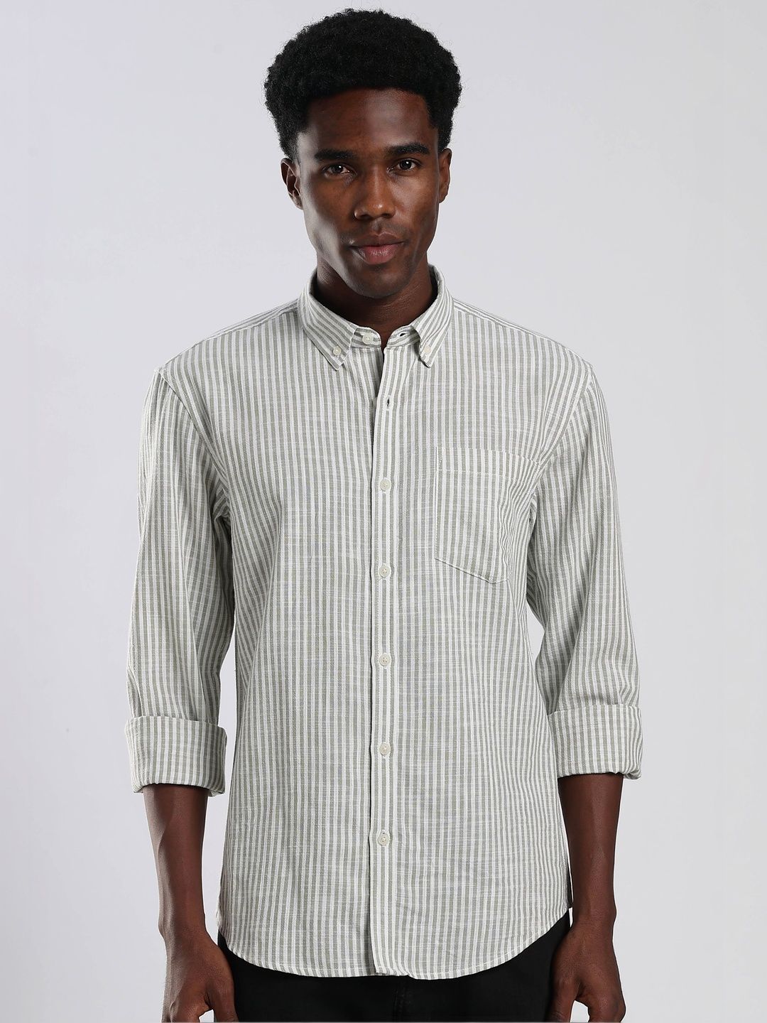 HERE&NOW Men Striped Casual Shirt