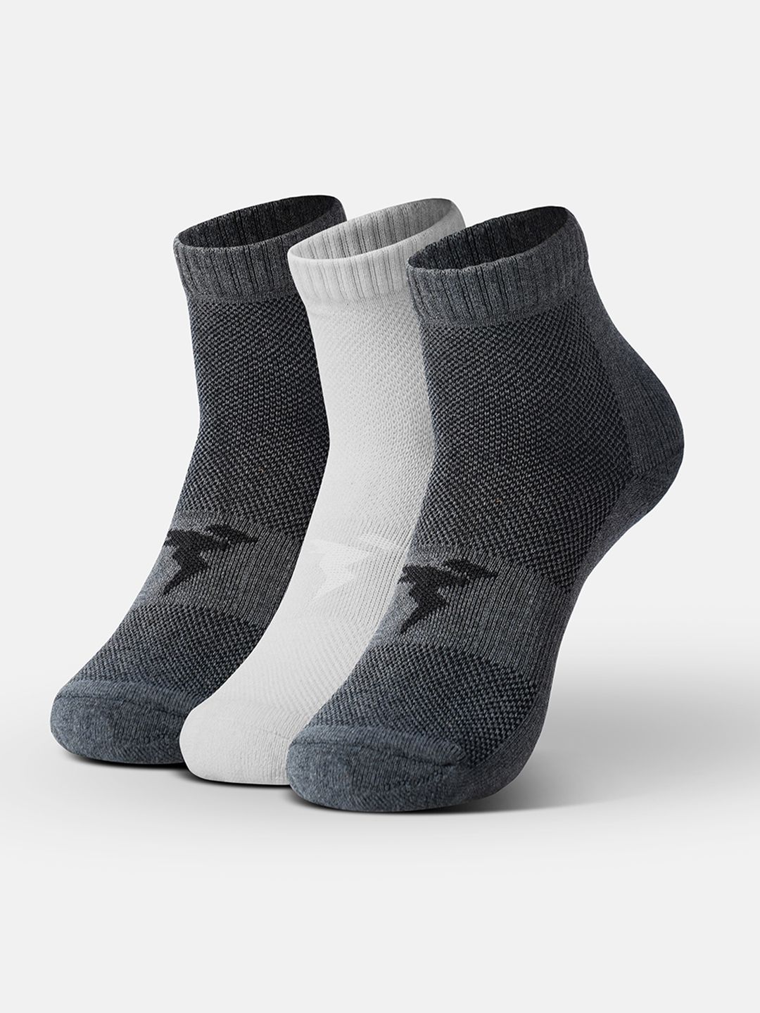 Technosport Unisex Pack of 3 Patterned Ankle Length Socks