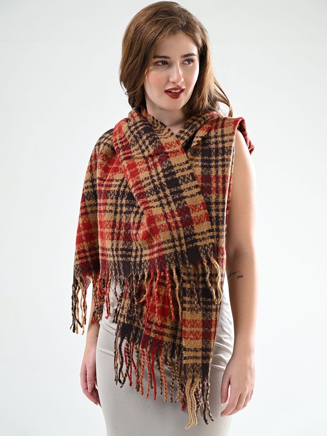 Cazzano Women Striped Printed Shawl