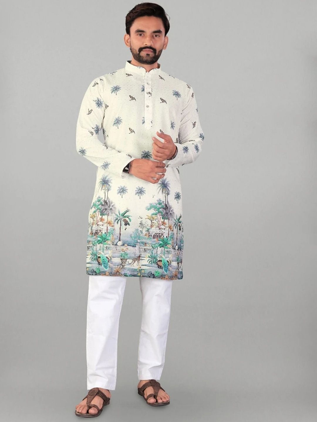 KURTA WALLAH Men Ethnic Motifs Printed Kurta