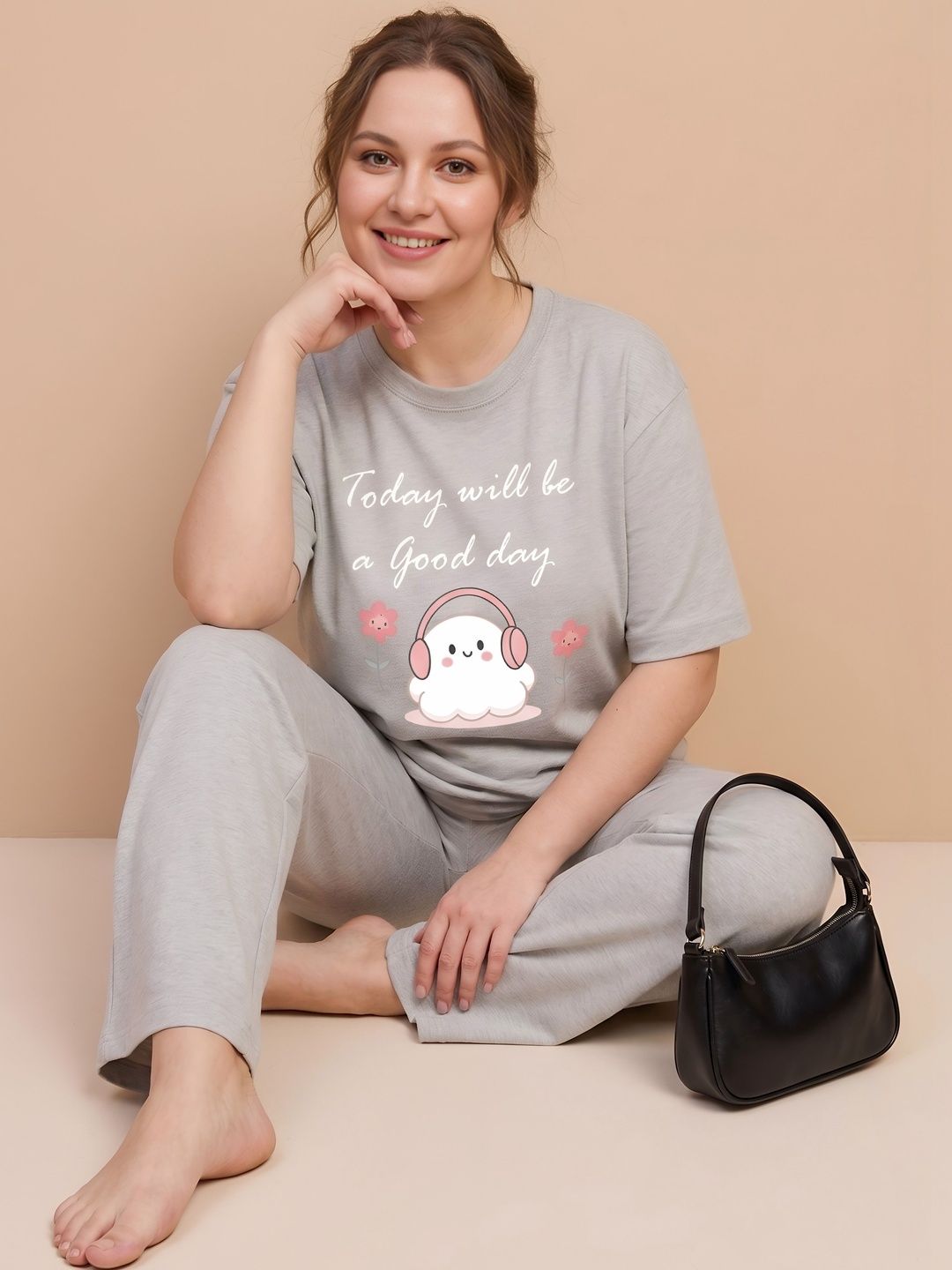 My Swag Cotton Printed T-shirt with Trousers