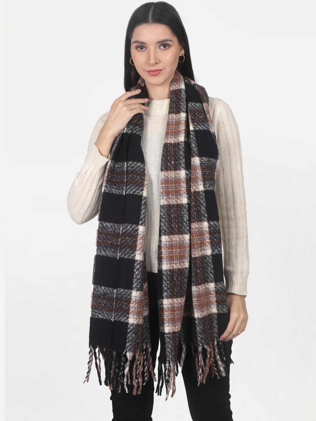 Cazzano Women Checked Printed Shawl