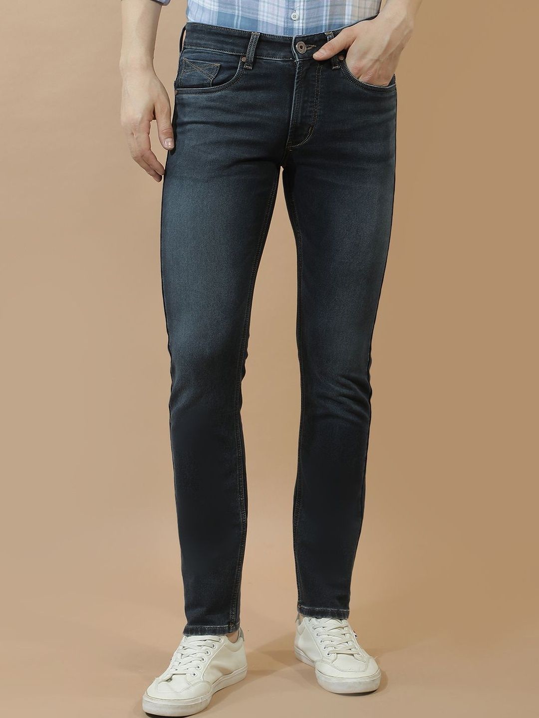 Numero Uno Numero Uno Men Skinny Fit Low-Rise Light Fade Stretchable Jeans