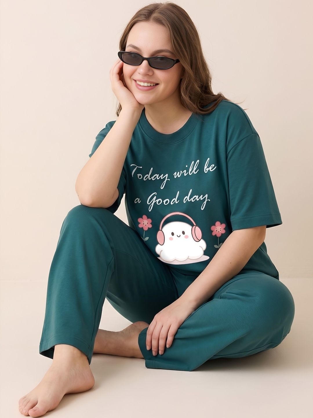 My Swag Cotton Printed T-shirt with Trousers