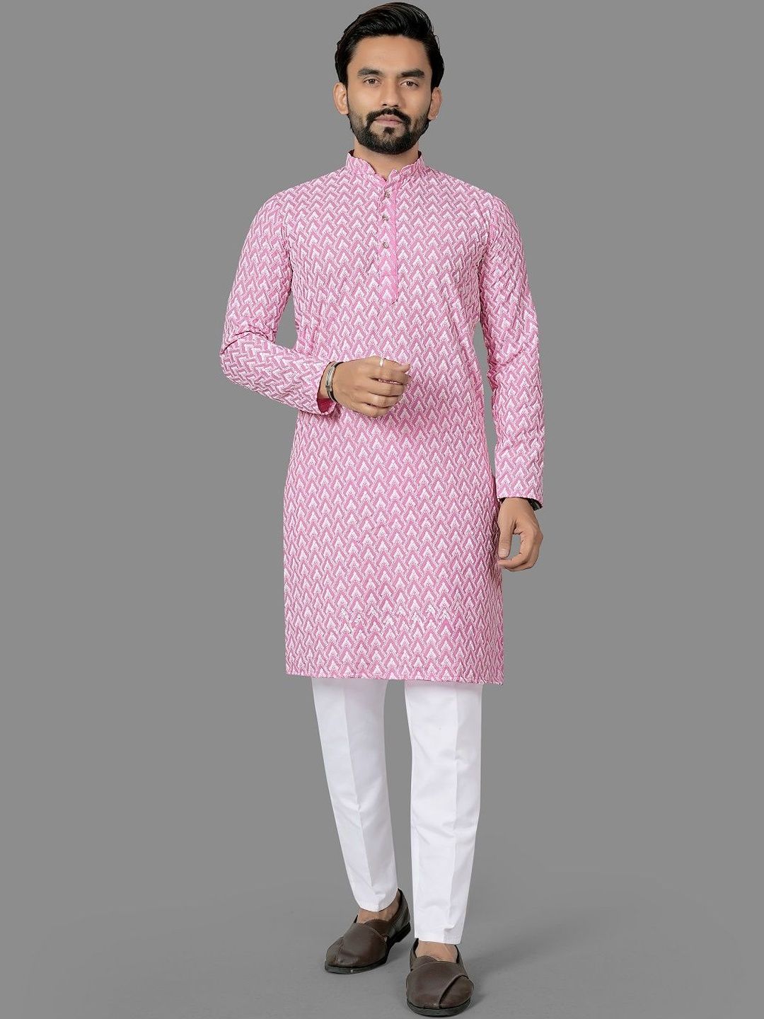 Leipzig Fashion Men Geometric Printed Kurta