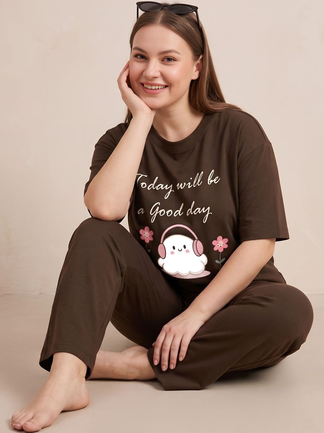My Swag Cotton Printed T-shirt with Trousers