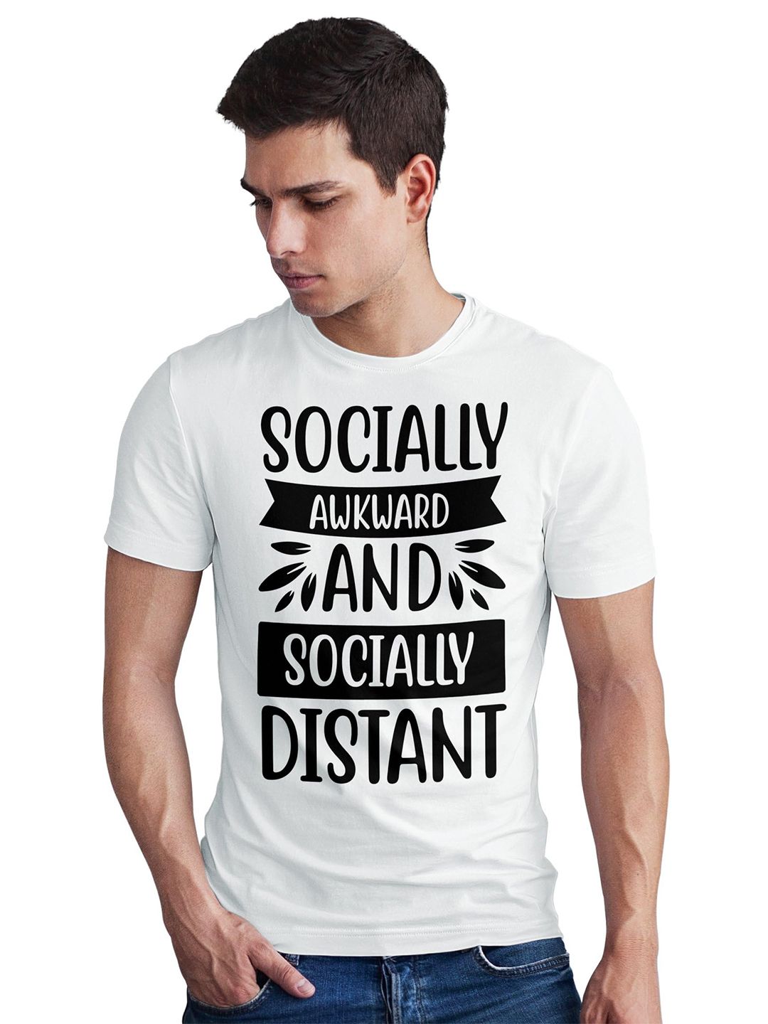 Seekbuylove Men Typography Printed Bio Finish T-shirt