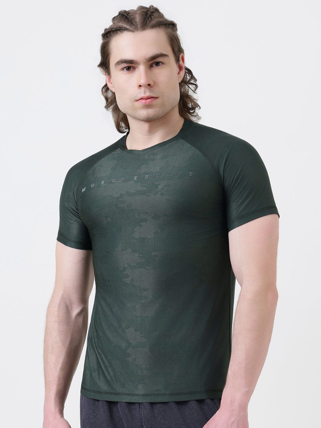 MuscleBlaze Unisex Typography Printed Round Neck Slim Fit T-shirt