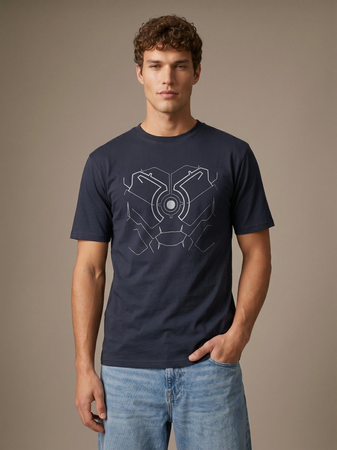 glitchez Men Graphic Printed T-shirt