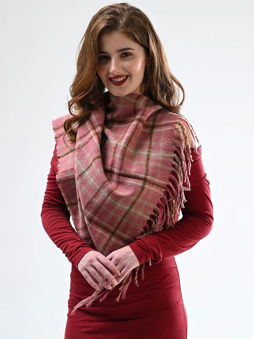 Cazzano Women Striped Woven Design Shawl