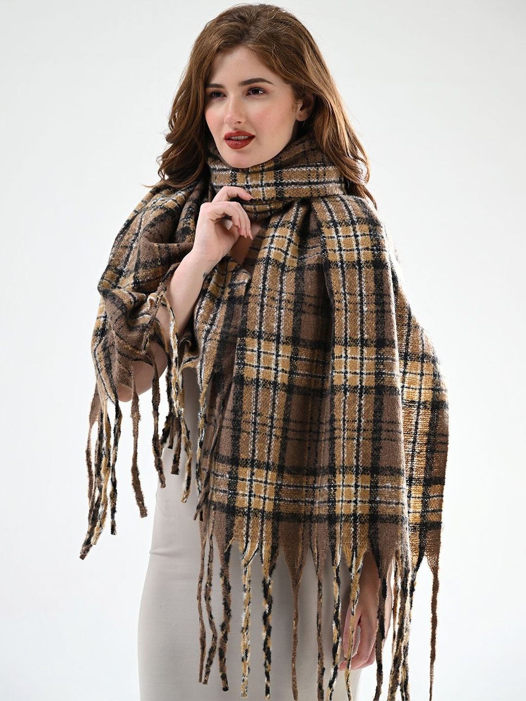 Cazzano Women Striped Embroidered Shawl