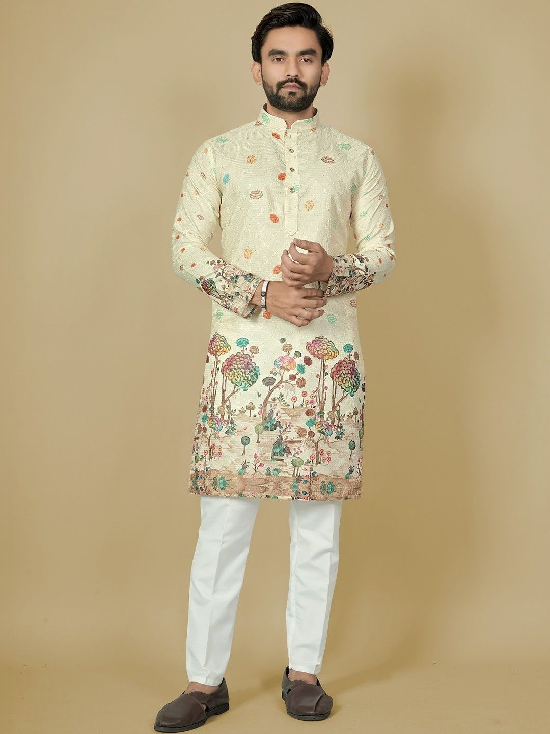 Leipzig Fashion Men Floral Printed Floral Kurta