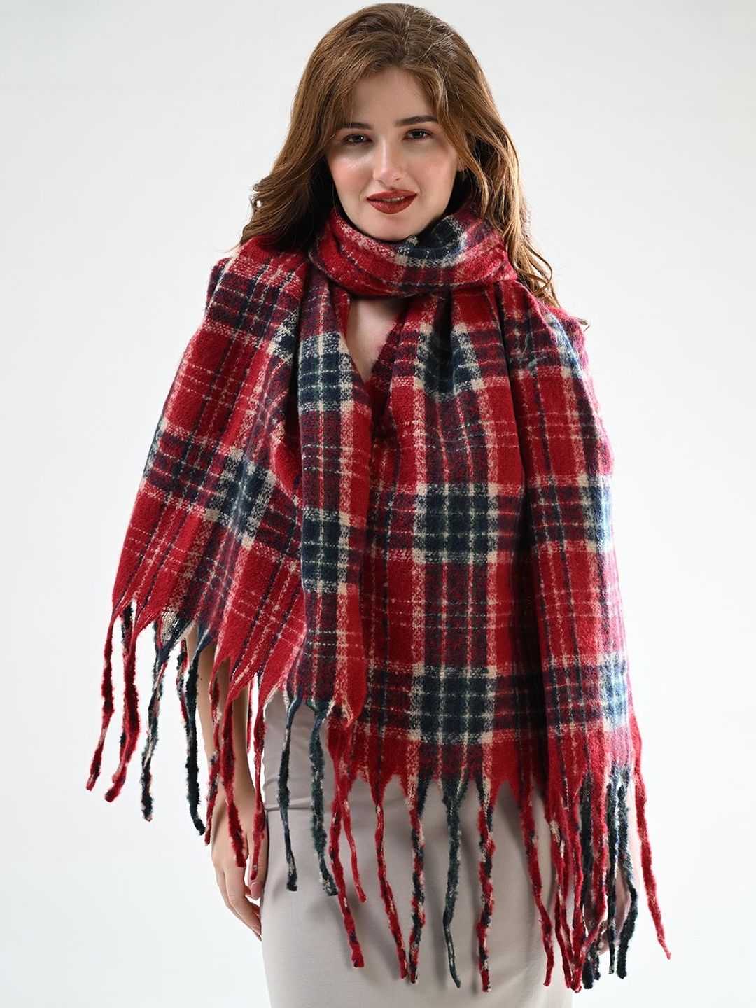 Cazzano Women Striped Embroidered Shawl