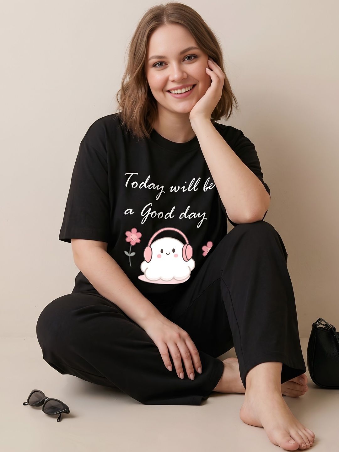 My Swag Cotton Printed T-shirt with Trousers