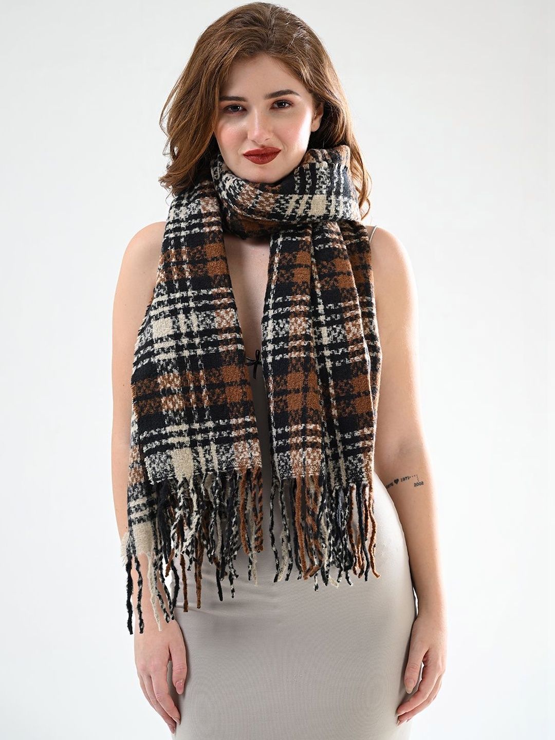 Cazzano Women Striped Embroidered Shawl