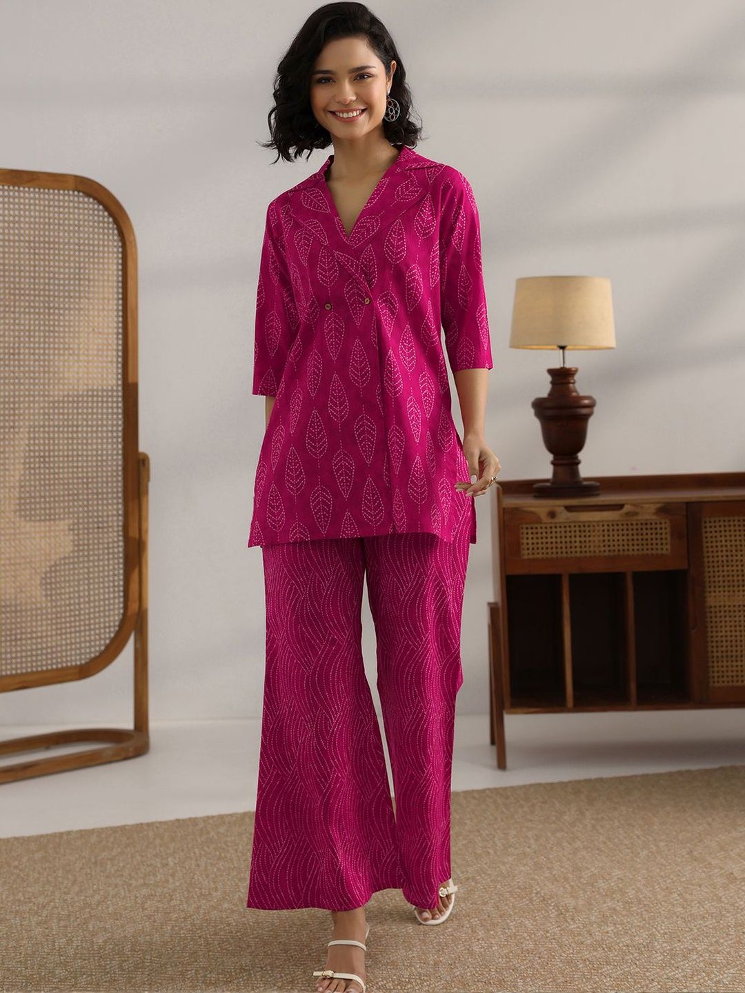 Libas Libas Women Pink Printed Cotton Co-Ord Sets