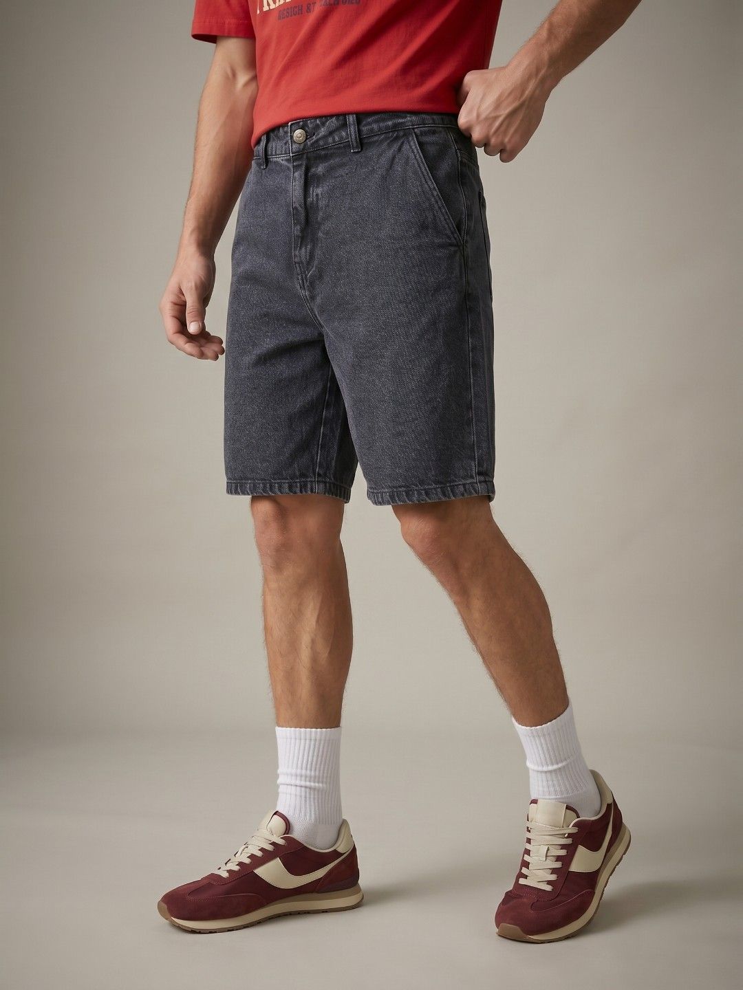 glitchez Men Pure Cotton Denim Shorts