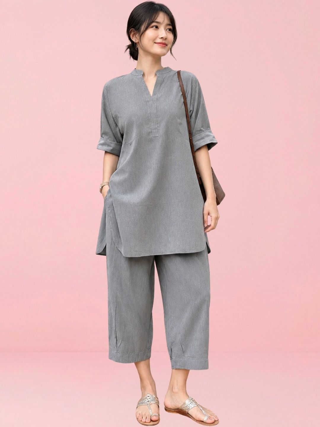 HERE&NOW Pastels Dyed Top with Palazzos