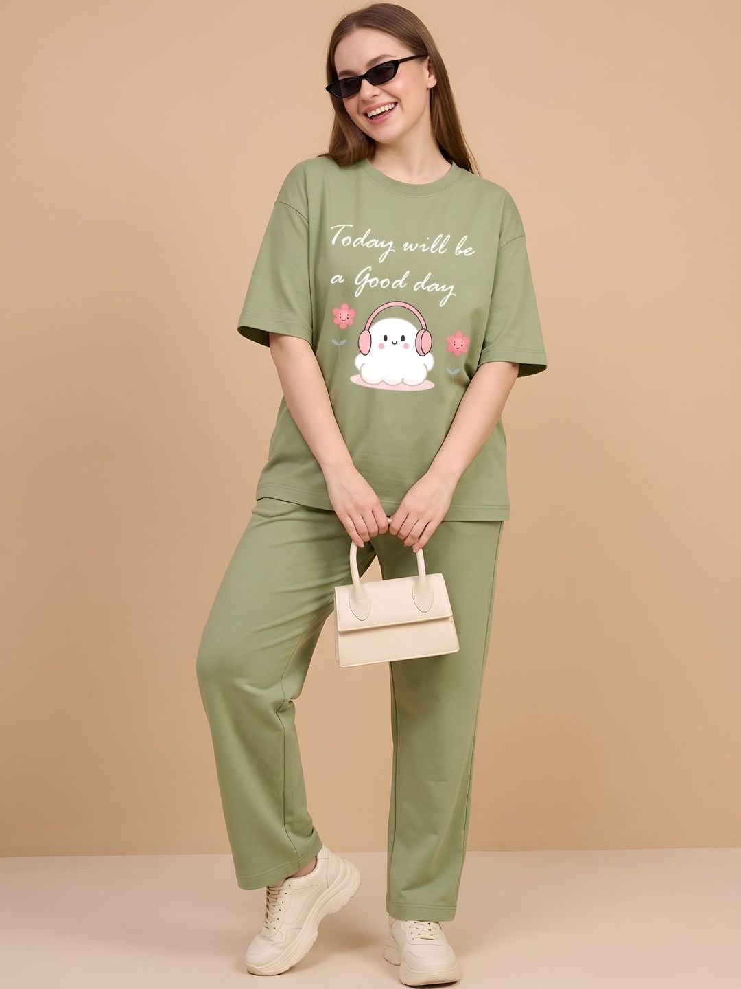 My Swag Cotton Printed T-shirt with Trousers