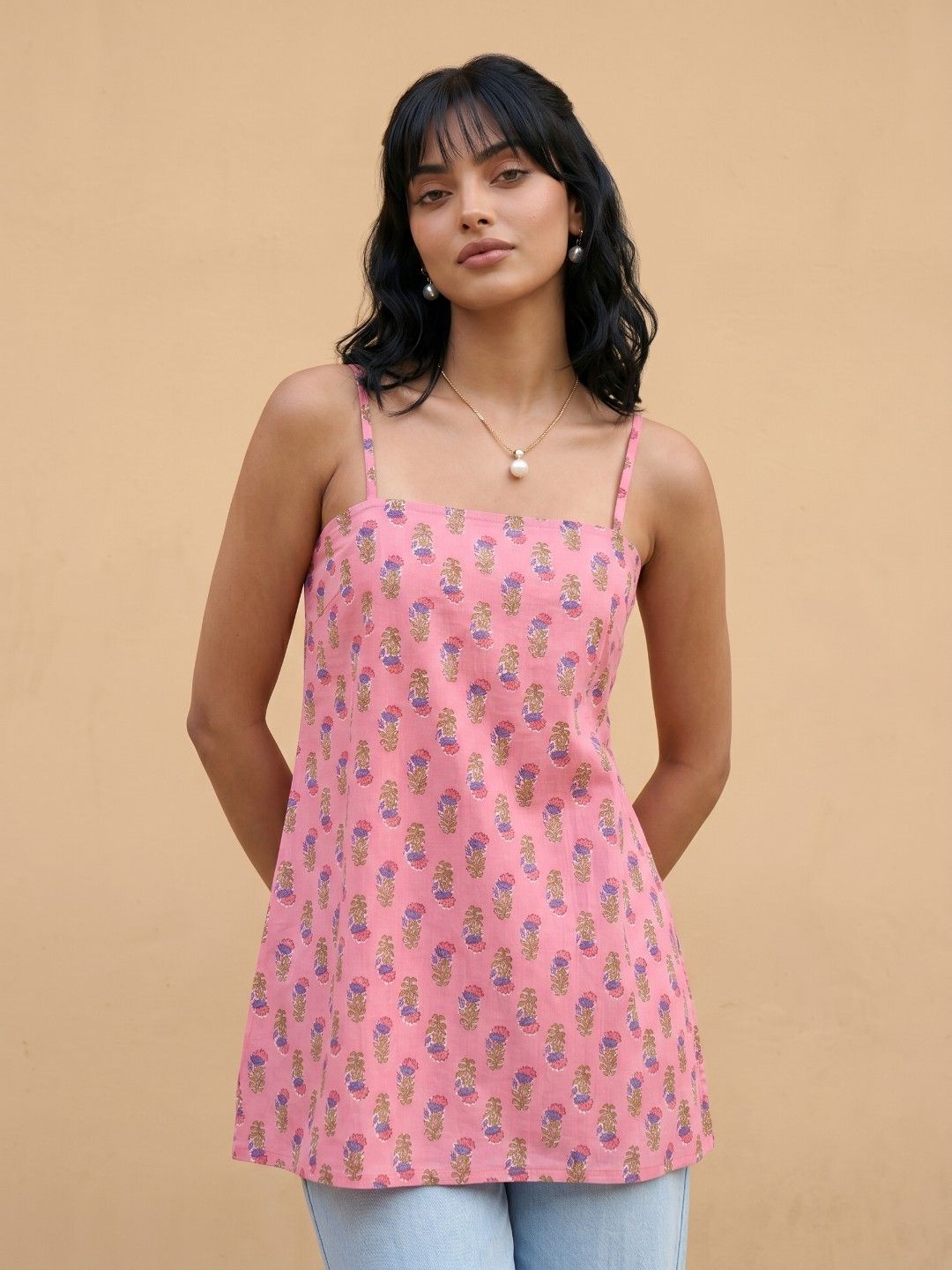 fusion by glitchez Floral Printed Pure Cotton Kurti