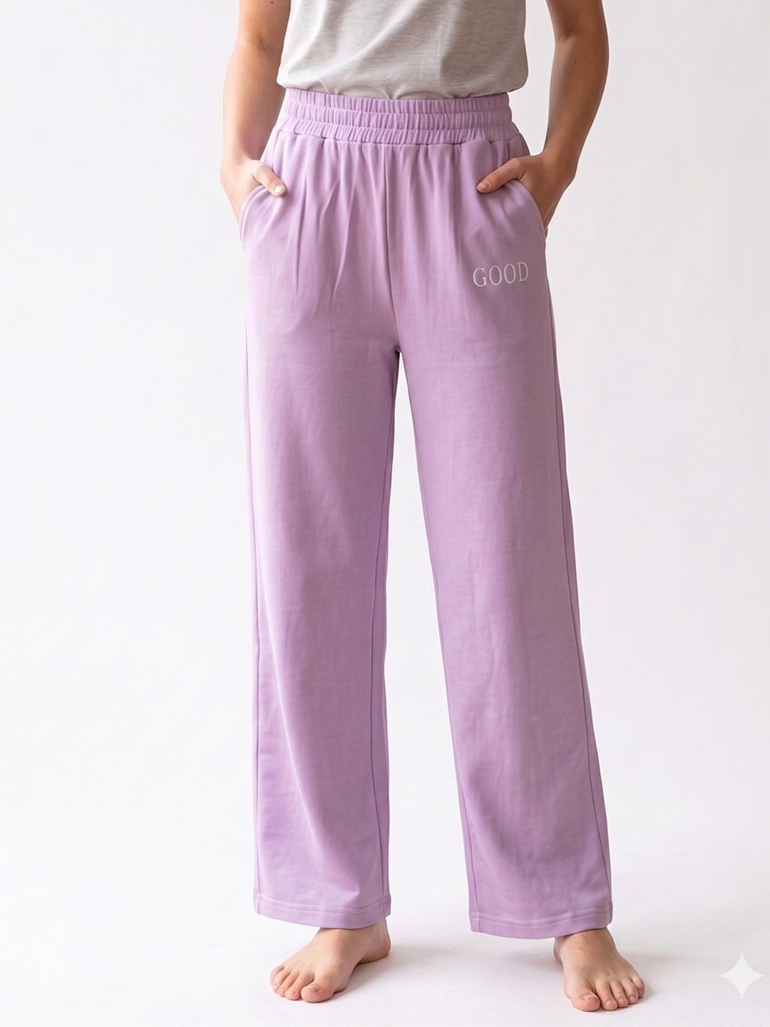 SUGNAA Women Solid Mid Rise Pure Cotton Pyjama