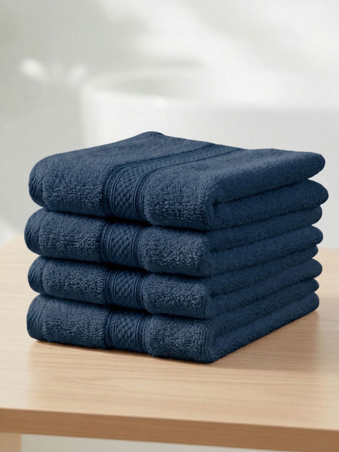 Monte Carlo Monte Carlo 4-Pcs Navy Blue Pure Cotton 400 GSM Face Towels
