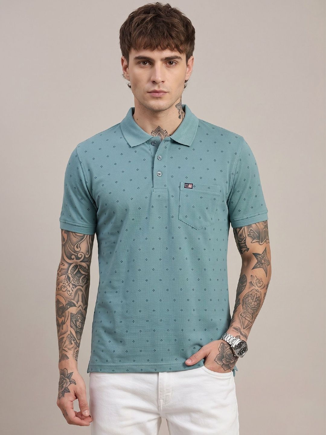 SANDPIPER Men Polo Collar Pockets T-shirt