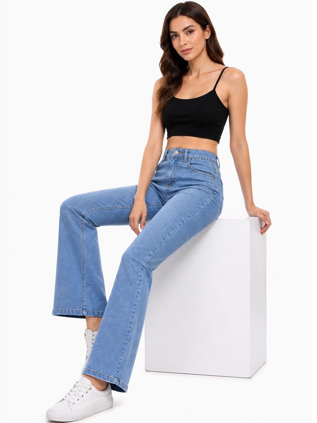 blue poison Women Jean Flared High-Rise Stretchable Jeans