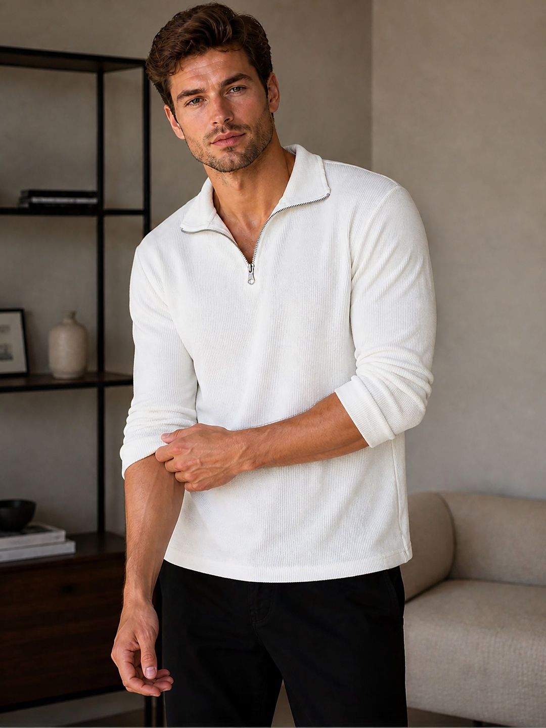 ATIGIANO Men Polo Collar T-shirt