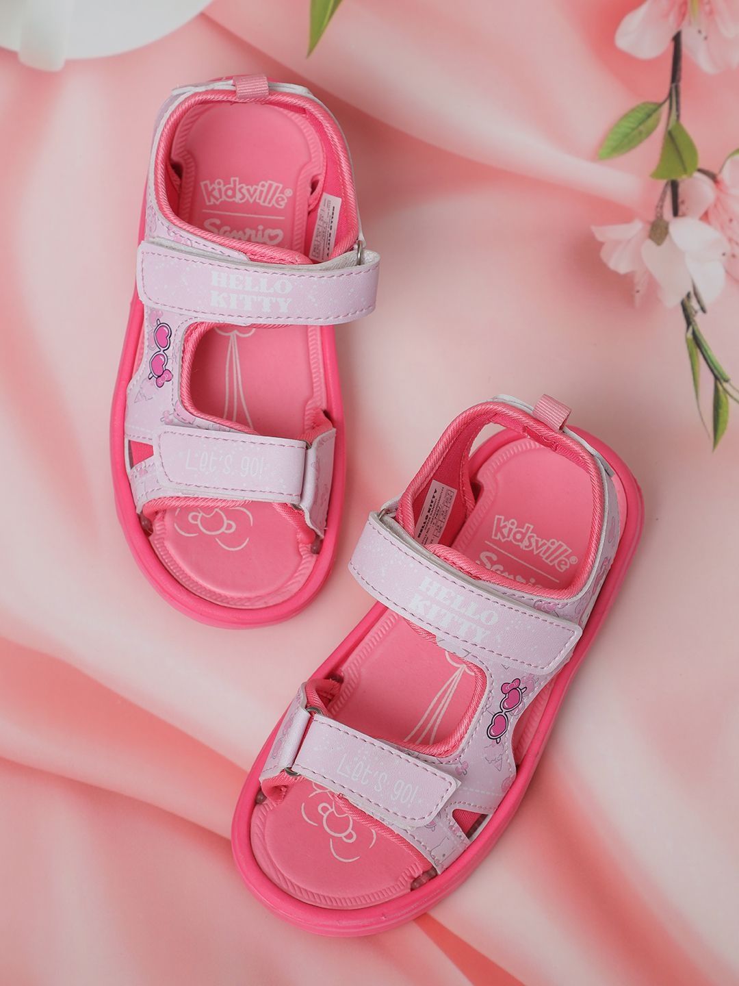 Kids Ville Girls Hello Kitty Printed Velcro Sports Sandals