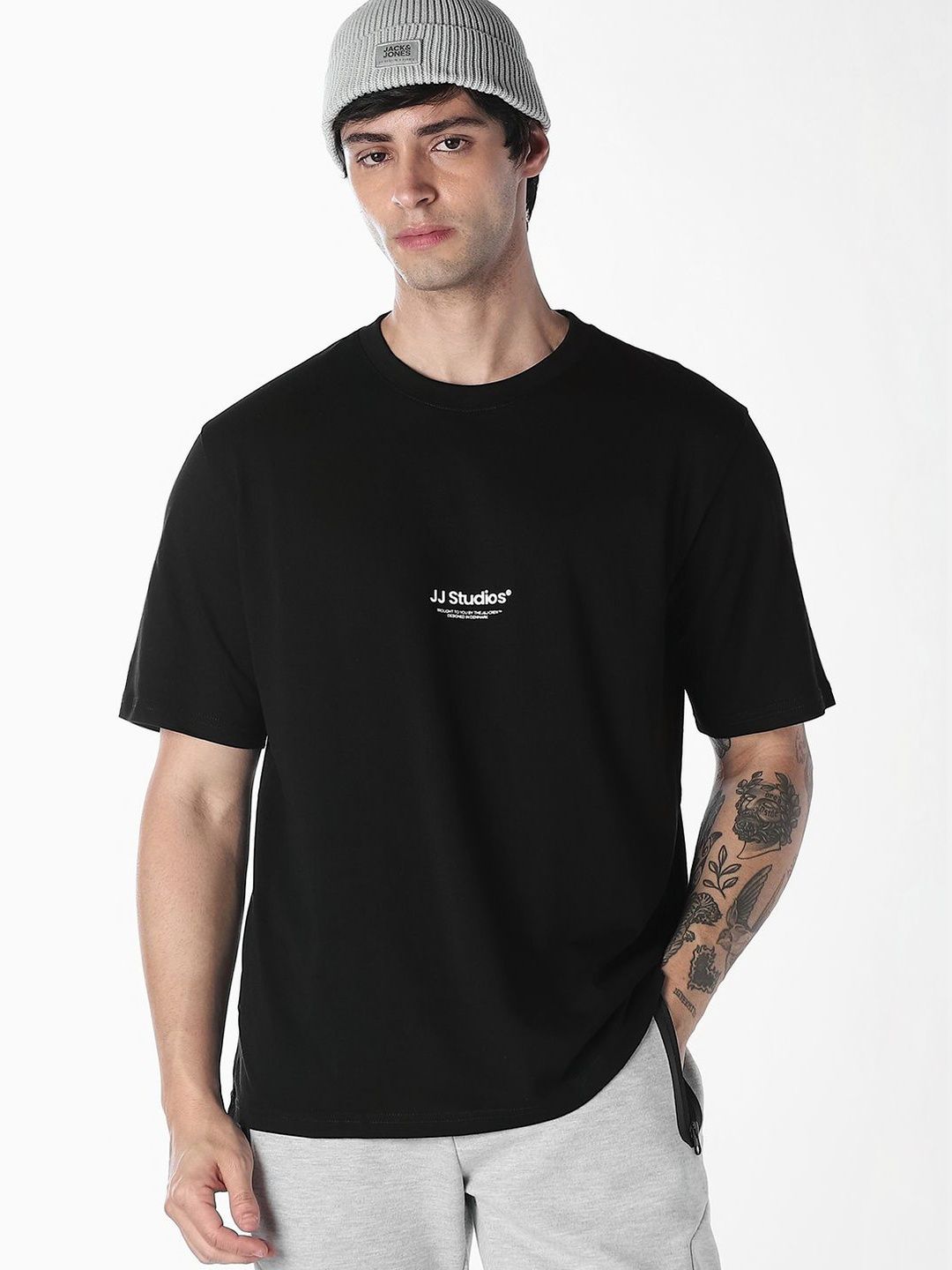 Jack & Jones Men Brand Logo Printed Organic Cotton T-shirt