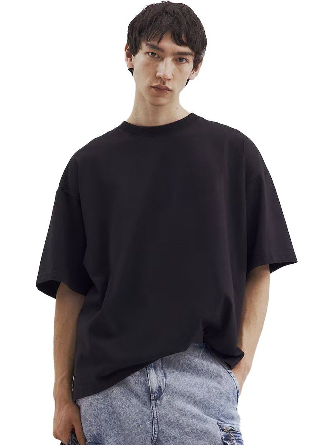 The Roadster Lifestyle Co Men Drop-Shoulder Sleeves Organic Cotton Blend T-shirt