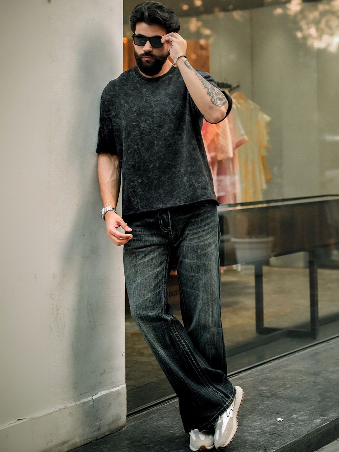 BDSQUARE Men Dyed Boxy T-shirt
