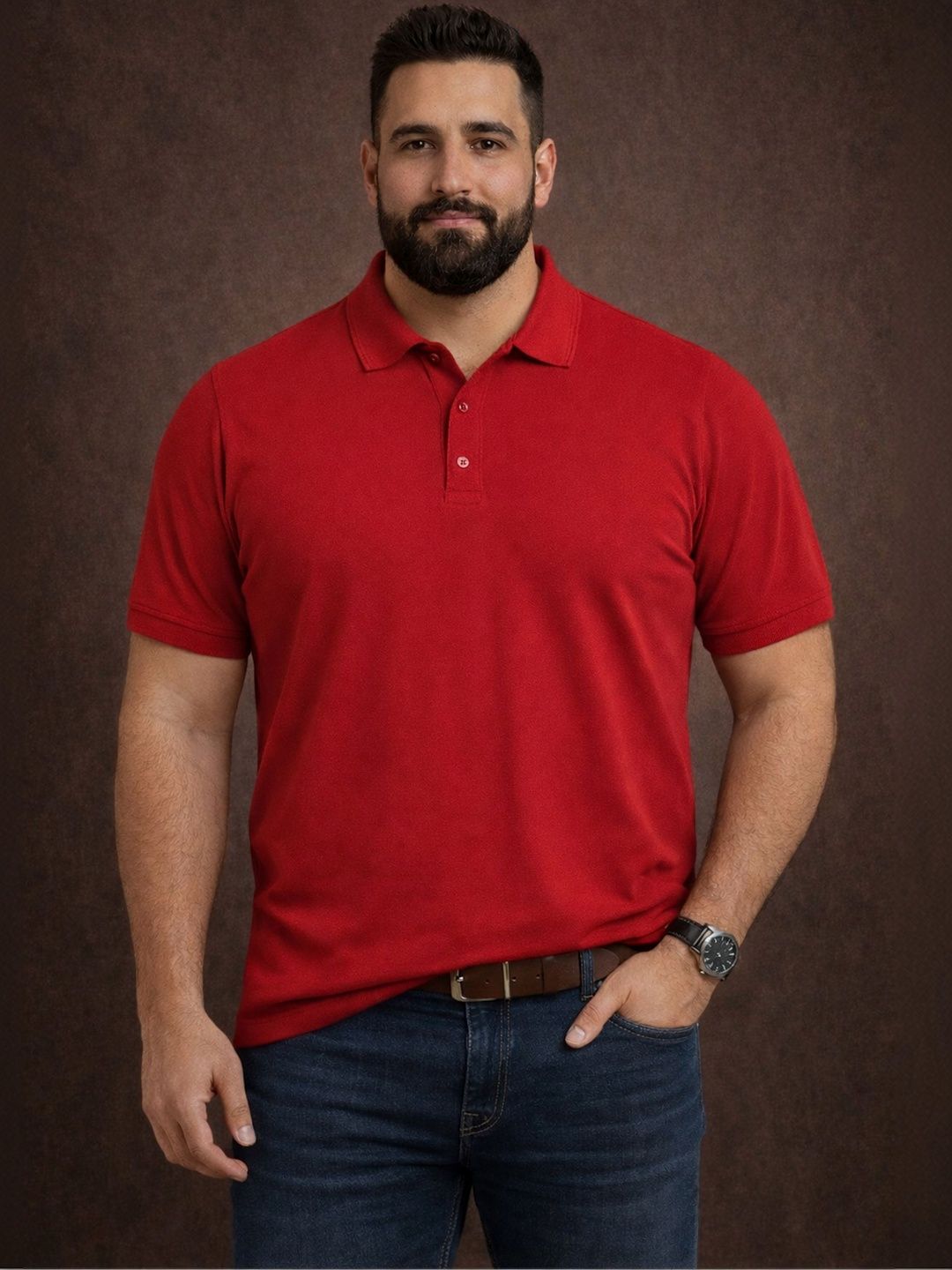 Mast & Harbour Men Polo Collar Cotton T-shirt