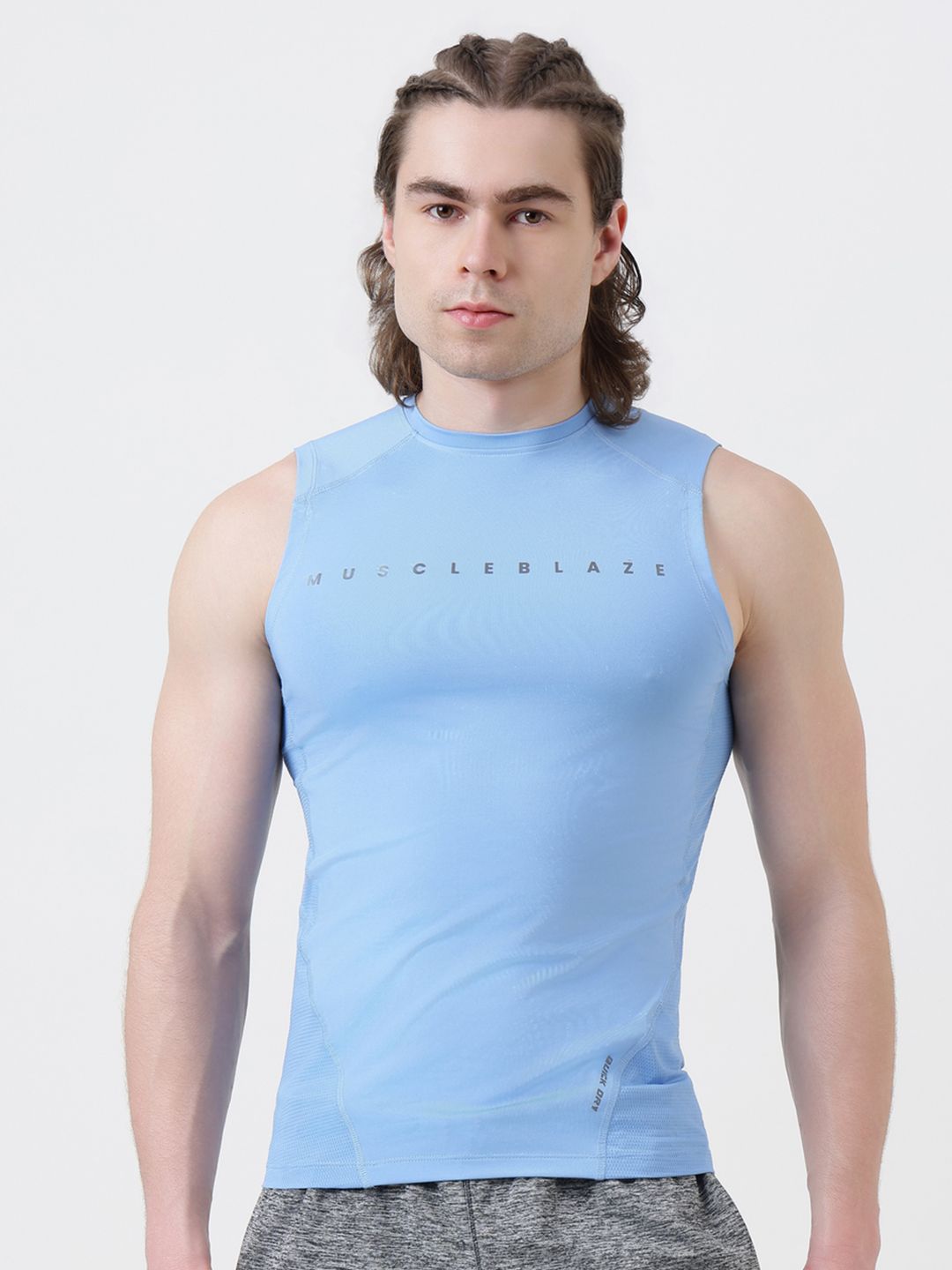 MuscleBlaze Unisex Brand Logo Printed Round Neck Compression T-shirt