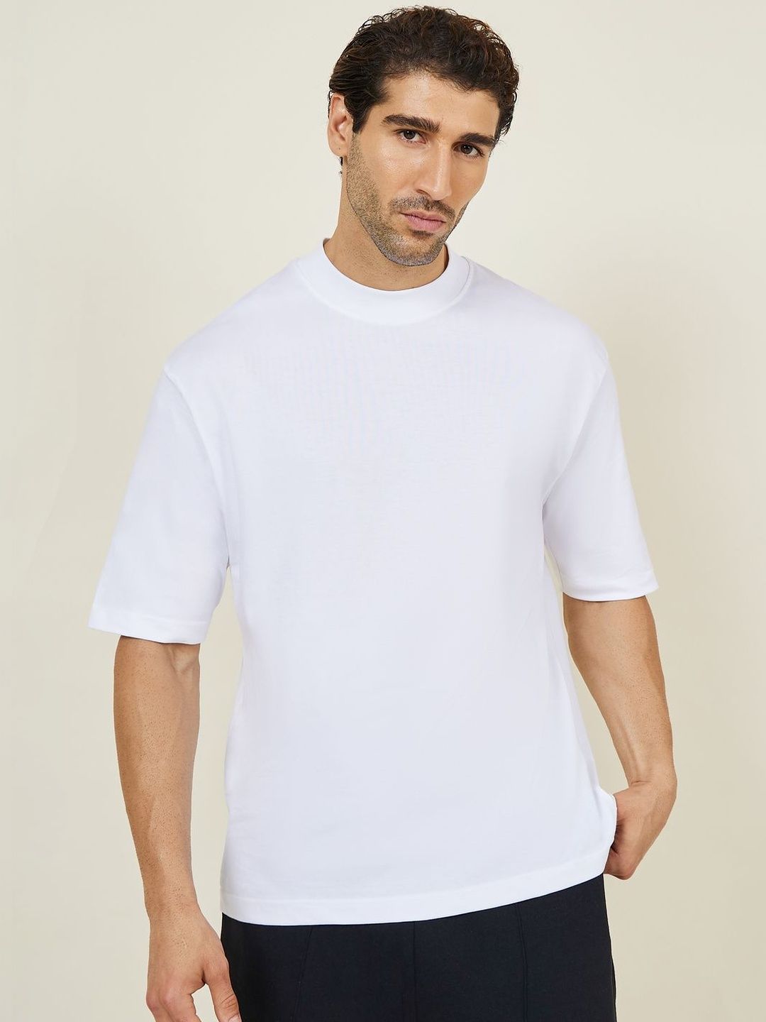 Styli Men High Neck T-shirt