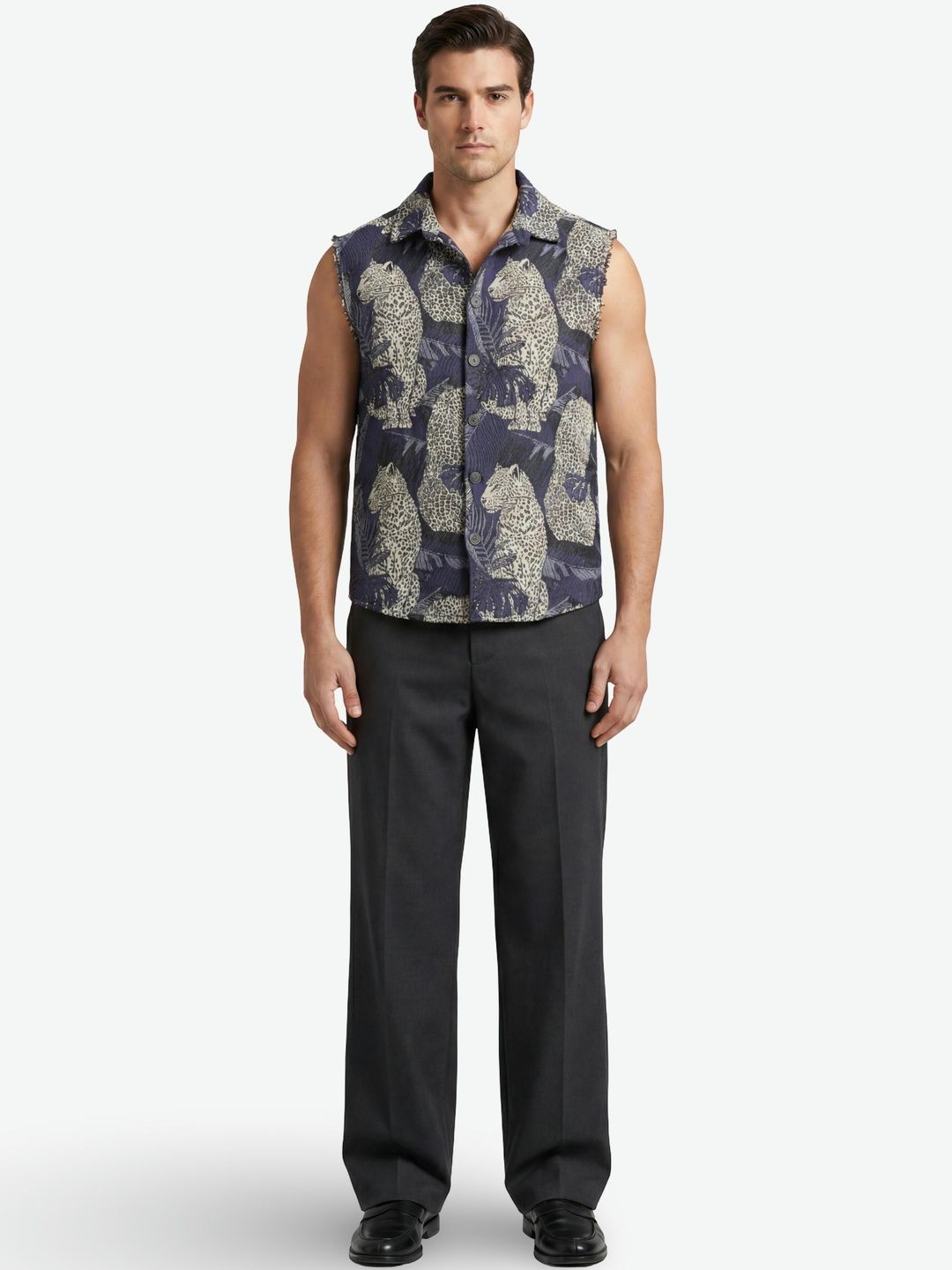 Clazzey Clazzey Printed Button-Down Collar Shackets