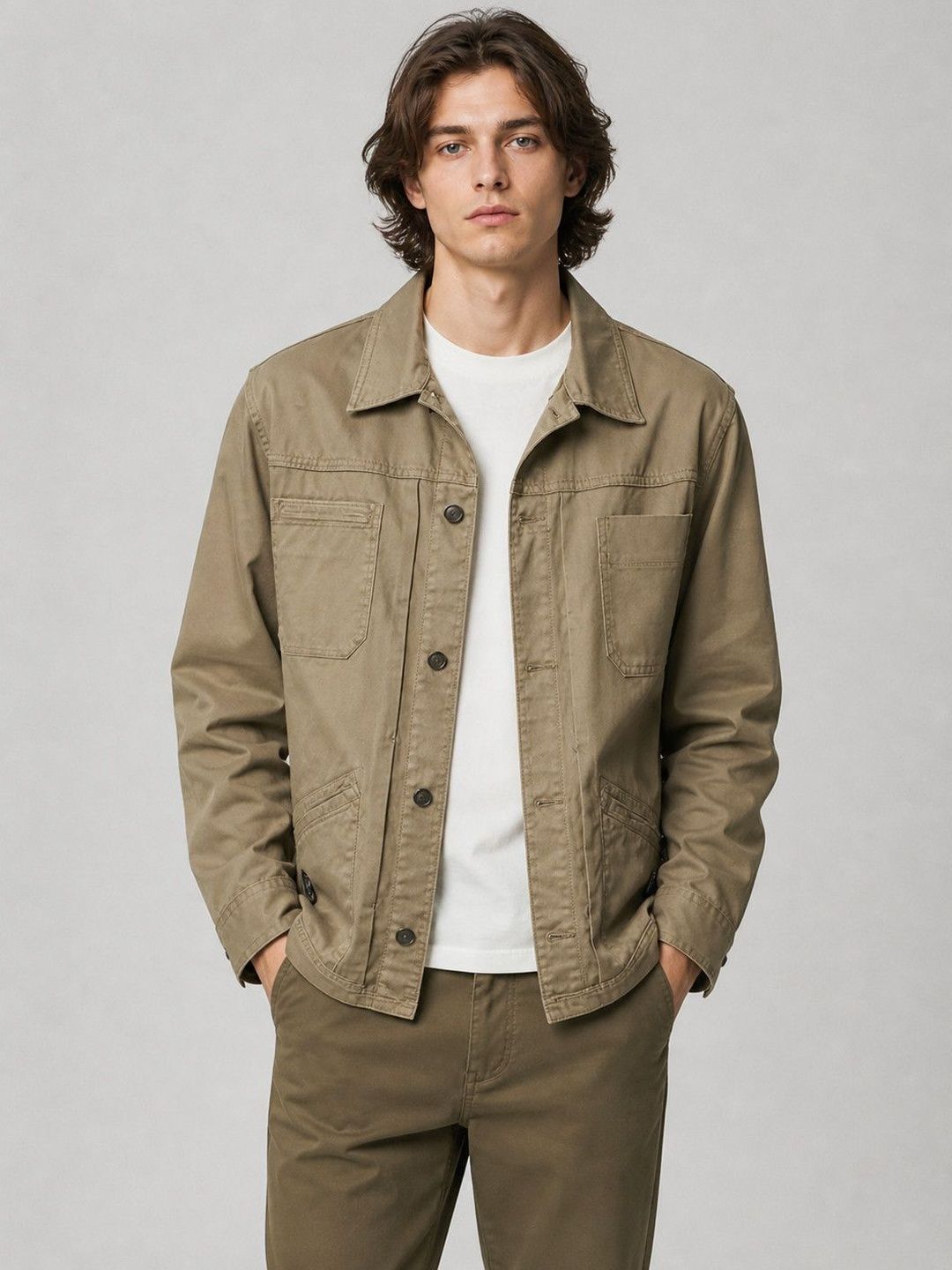 RDSTR Men Open Front Jacket