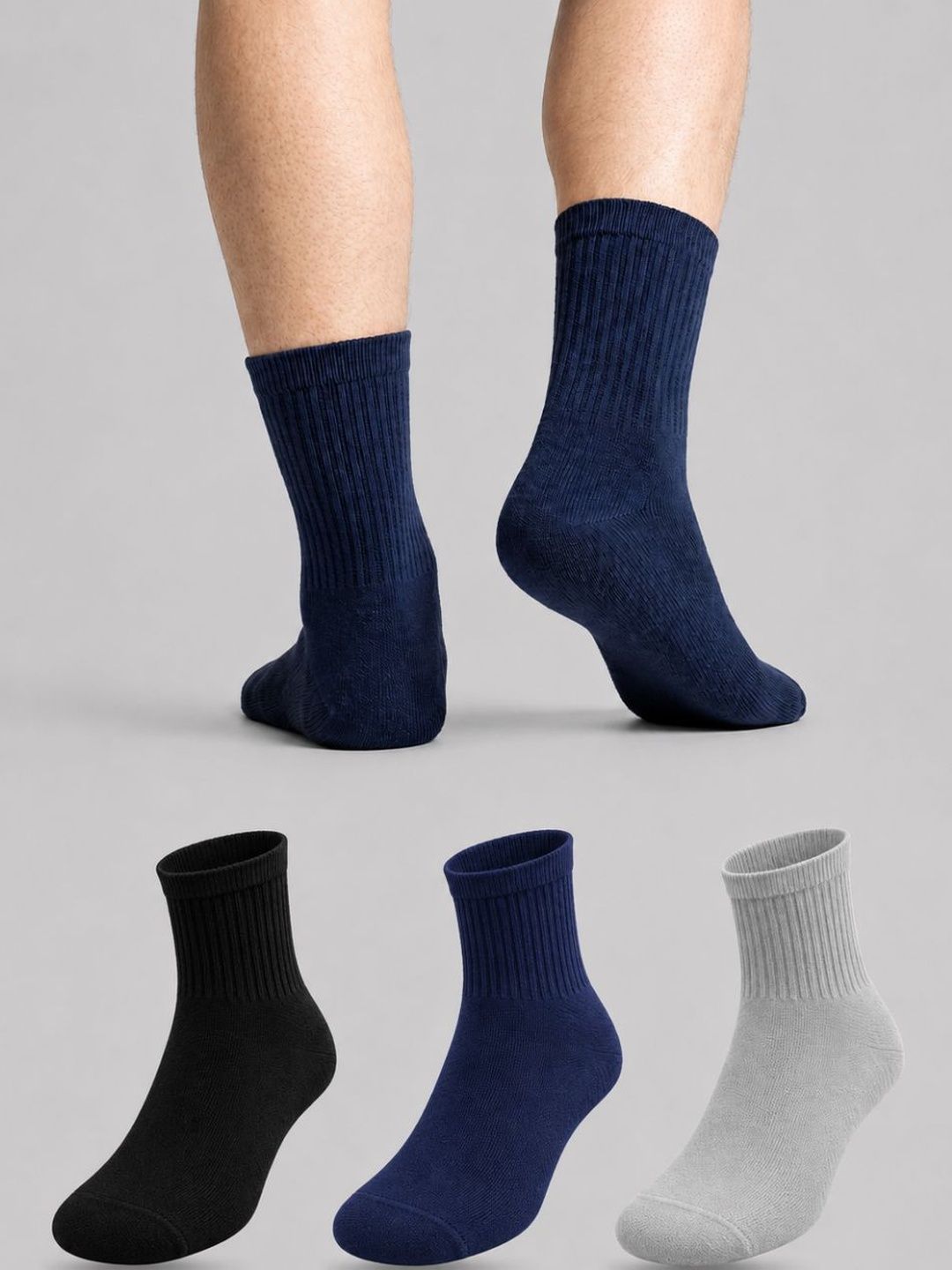 Sockscarving Men Pack of 3 Cotton Above Ankle Socks