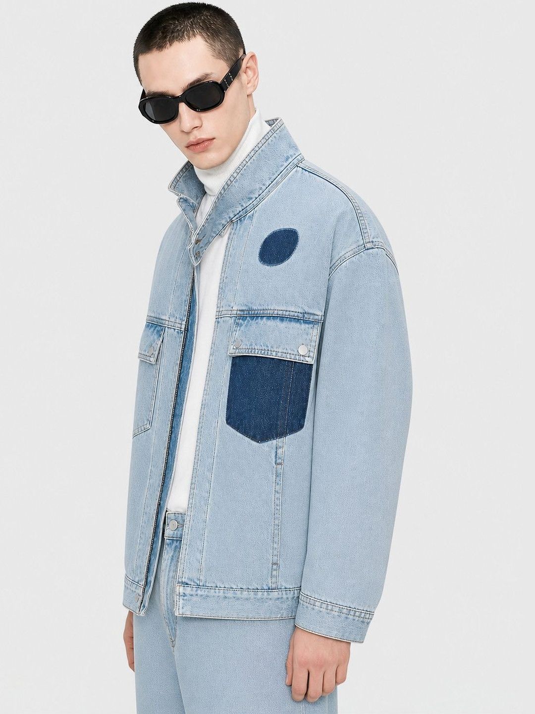 RDSTR Men Denim Jacket with Patchwork