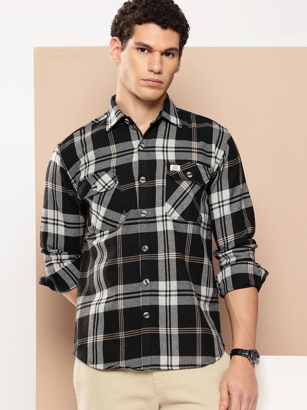 Mast & Harbour Men Relaxed Tartan Checks Checked Casual Shirt