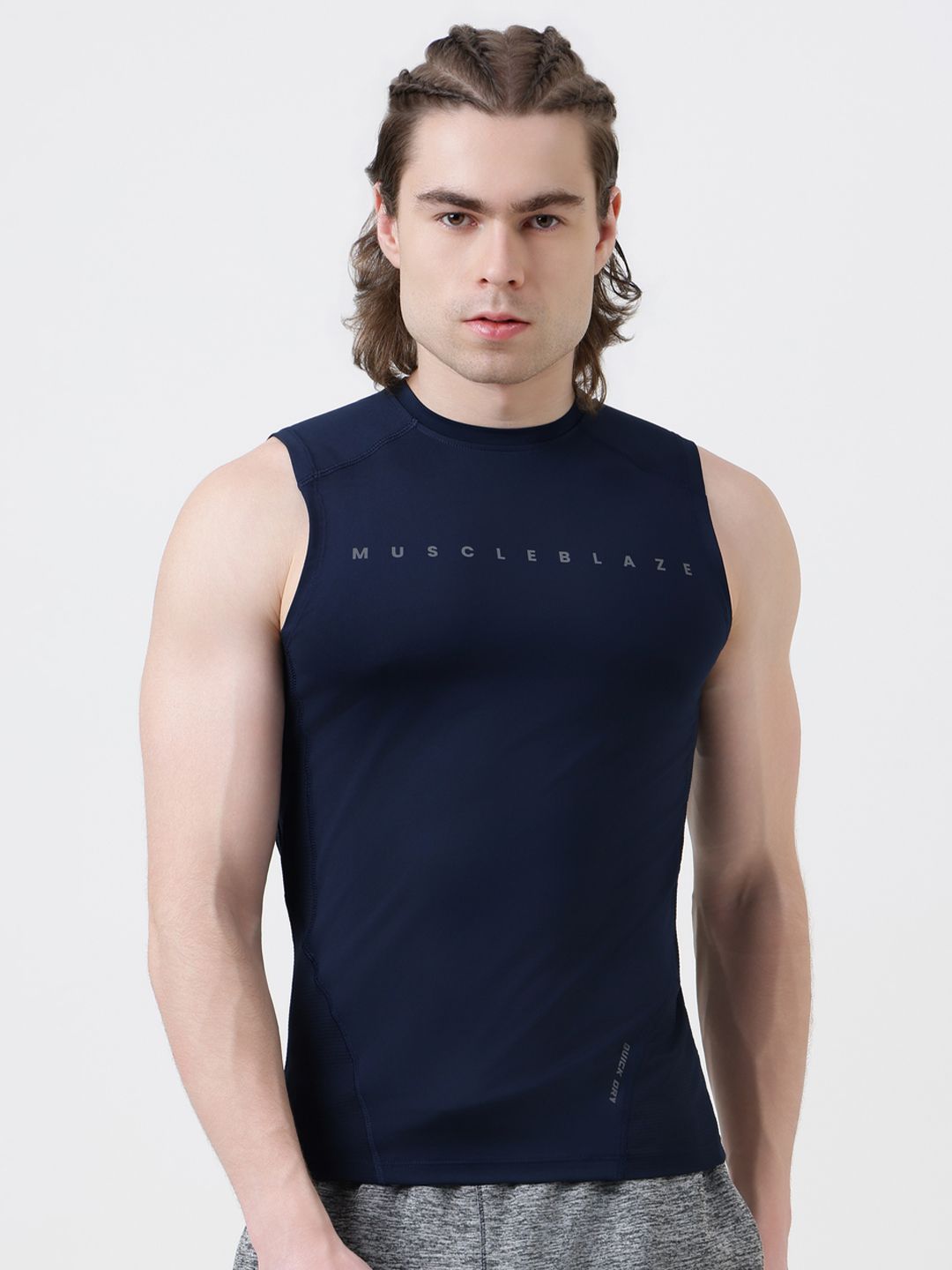 MuscleBlaze Men Brand Logo Printed Round Neck Compression T-shirt