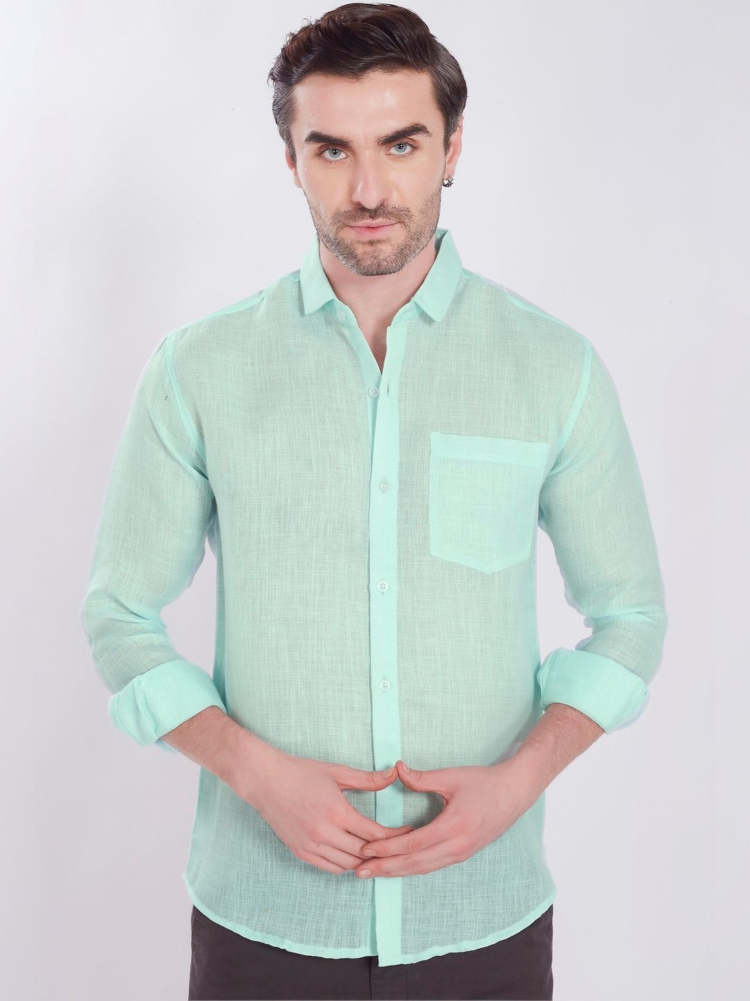 Mast & Harbour Men Slim Fit Semi Sheer Casual Shirt