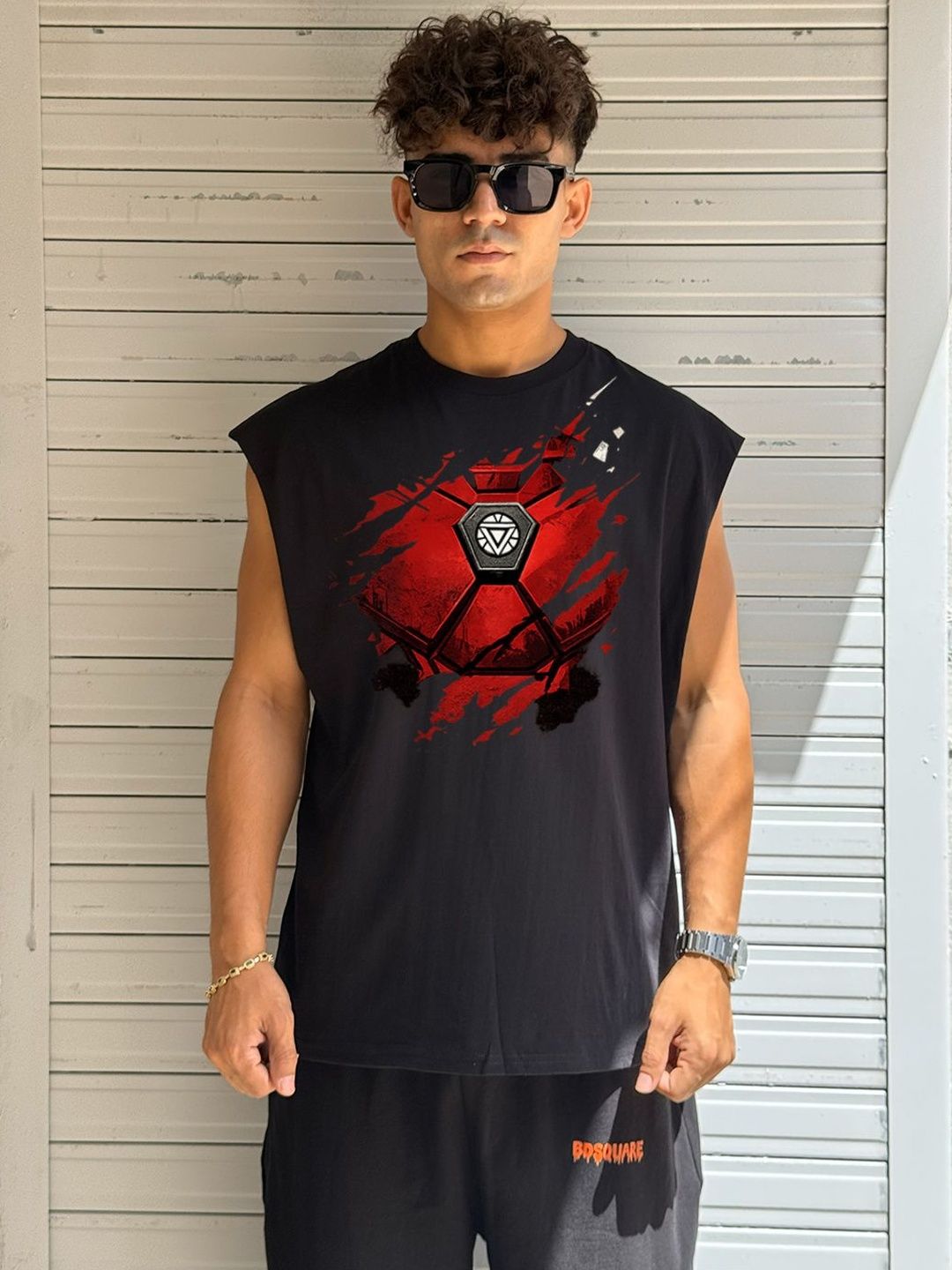 BDSQUARE Men Iron Man Printed T-shirt