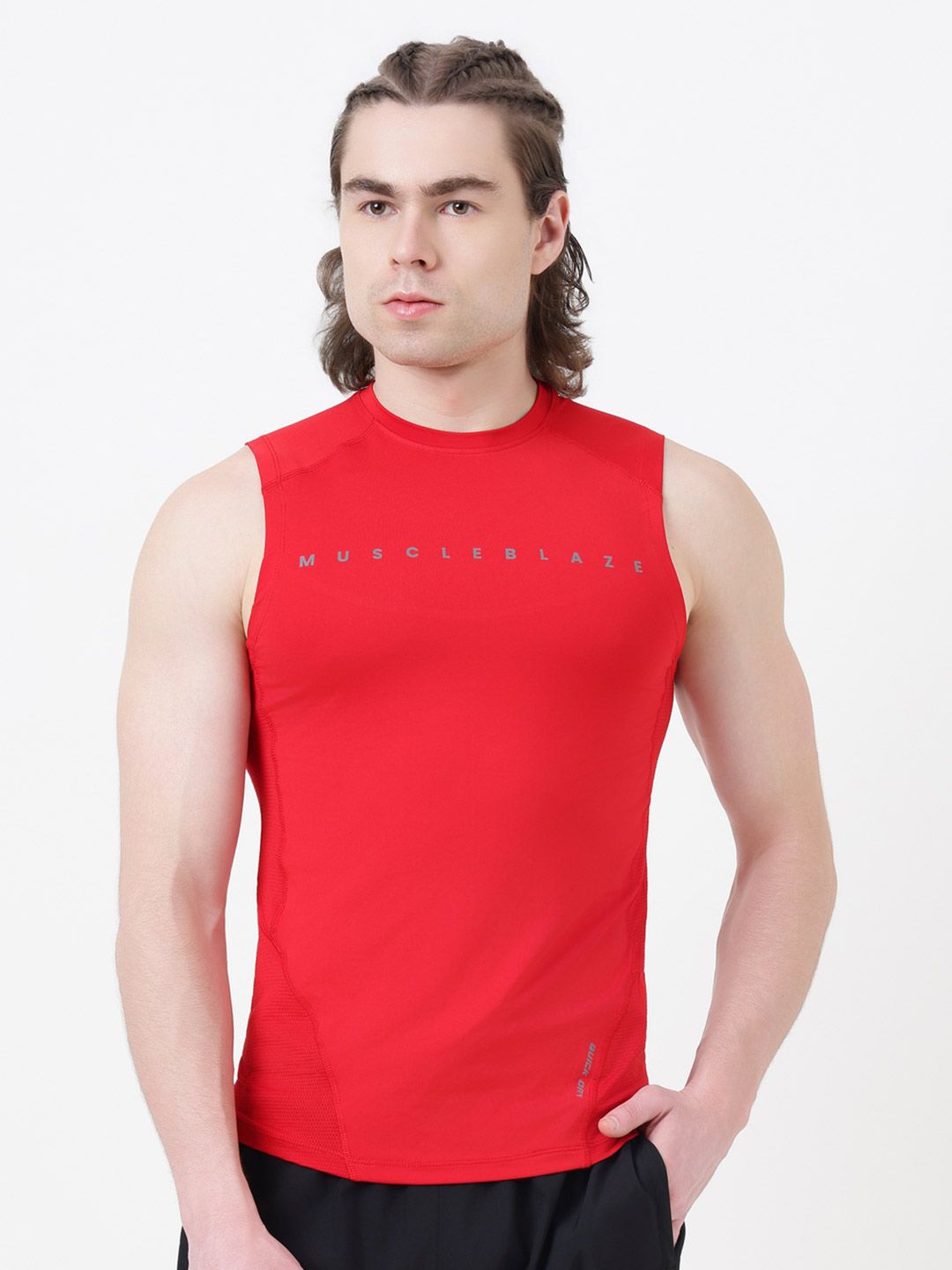 MuscleBlaze Unisex Brand Logo Printed Round Neck Compression T-shirt
