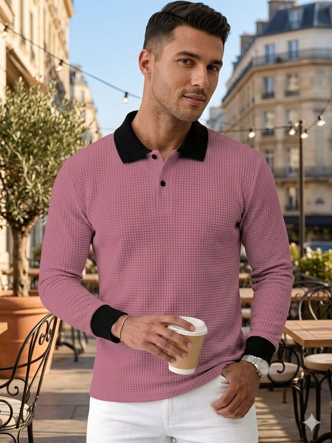 Starvy Men Polo Collar Pockets T-shirt