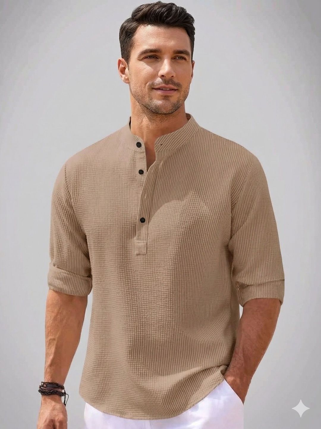 Starvy Men Mandarin Collar T-shirt